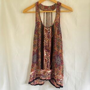 Patrons of Peace Mixed Pattern Beautiful Tank Top Size Medium Colorful Ethnic
